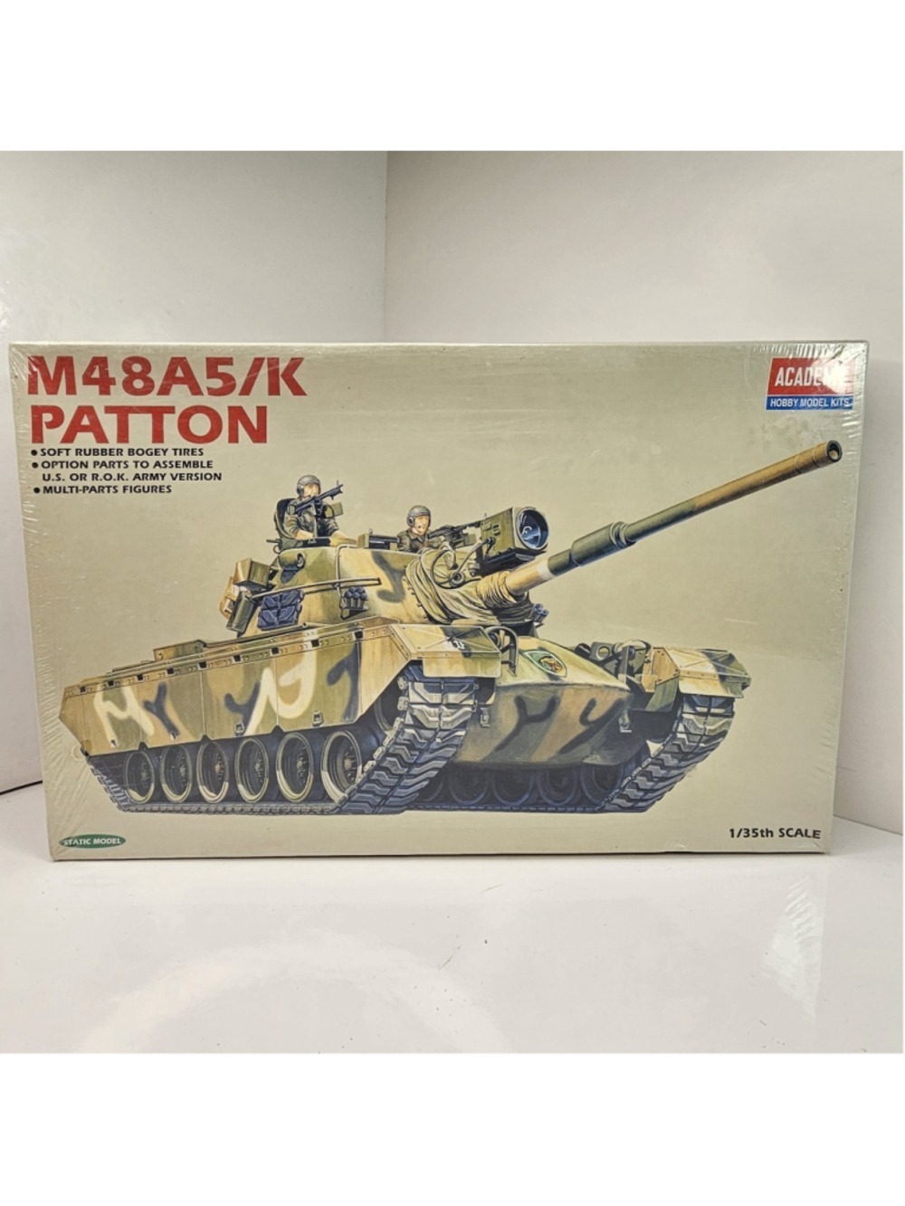 Vintage Academy M48A5/K Patton Tank 1/35 Model Kit #1355 New Sealed 1994 Korea